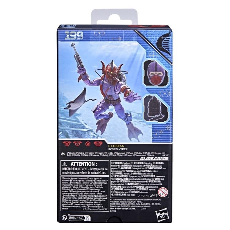 Hydro-Viper G.I. Joe Classified Series 6-Inch Figure — Box Back with Series #199 Artwork and Contents List