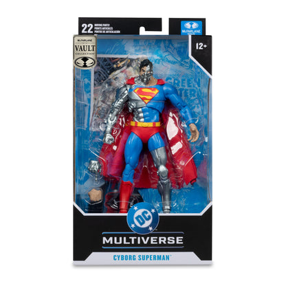 Cyborg Superman DC Multiverse 7-Inch Action Figure — Bubble Detail Showing Figure Sealed in Vault Collection Package