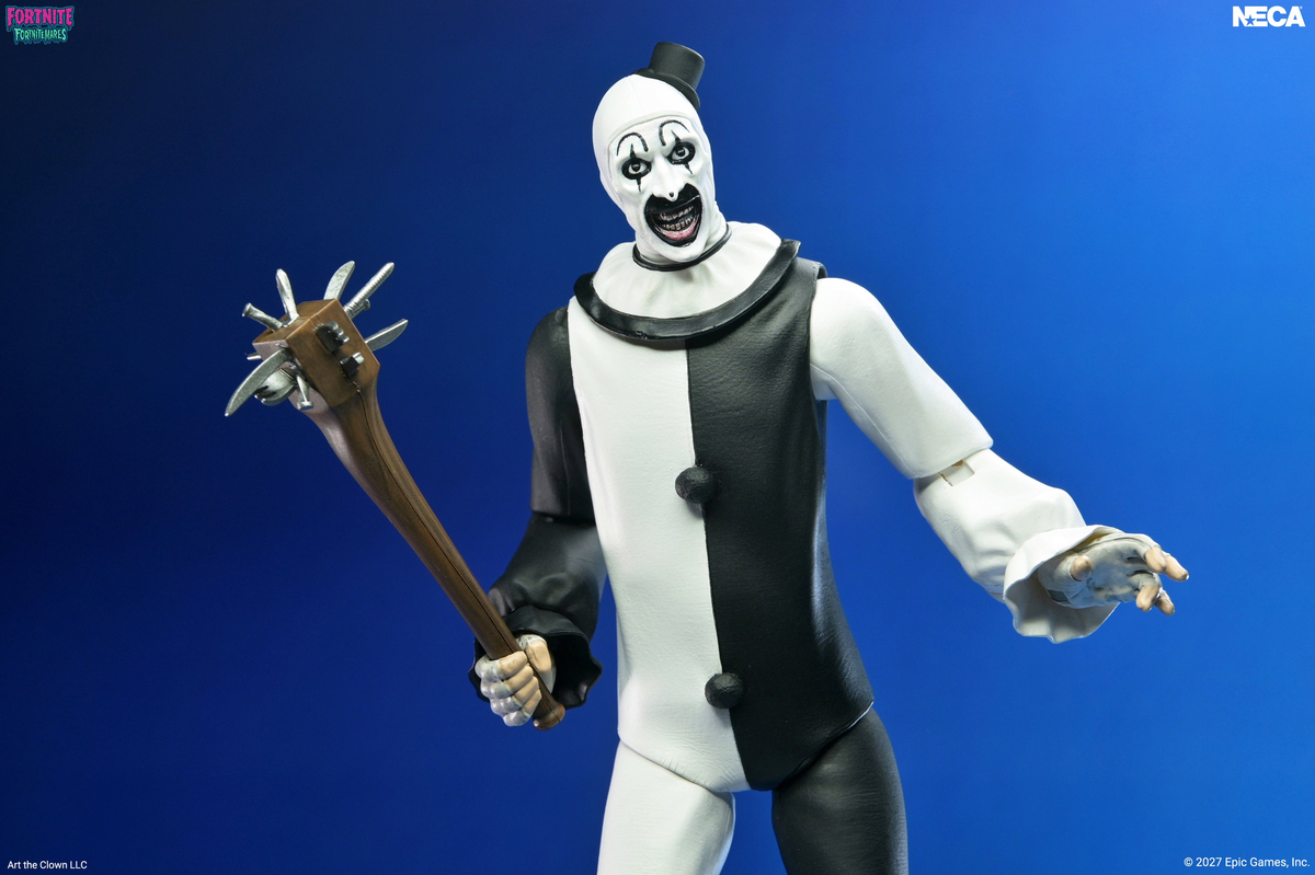 Art the Clown Fortnite Fortnitemares 7-Inch Figure — Figure Detail with Cutlery Club Articulation Pose