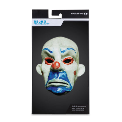 The Joker DC Multiverse McFarlane Vault Collection 7-Inch Figure — Box Art Close-Up of Clown Mask Accessory Detail