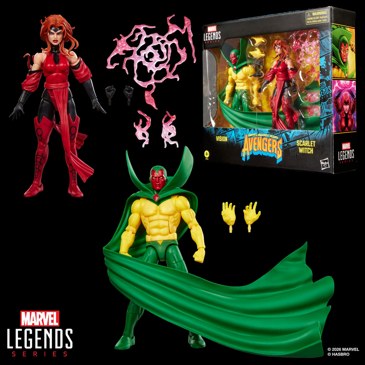 Vision & Scarlet Witch Marvel Legends Two-Pack — Full Contents Display with Retail Box