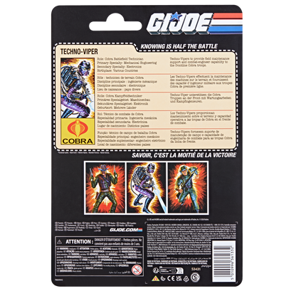 Techno-Viper G.I. Joe Classified Series Retro Collection 6-Inch Action Figure — Card Back with Character Bio and File Card Detail