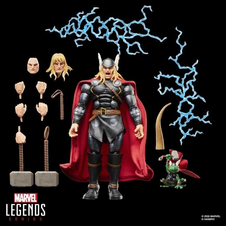 Thor Marvel Legends Maximum Series 6-Inch Figure — Full Accessories Contents Display