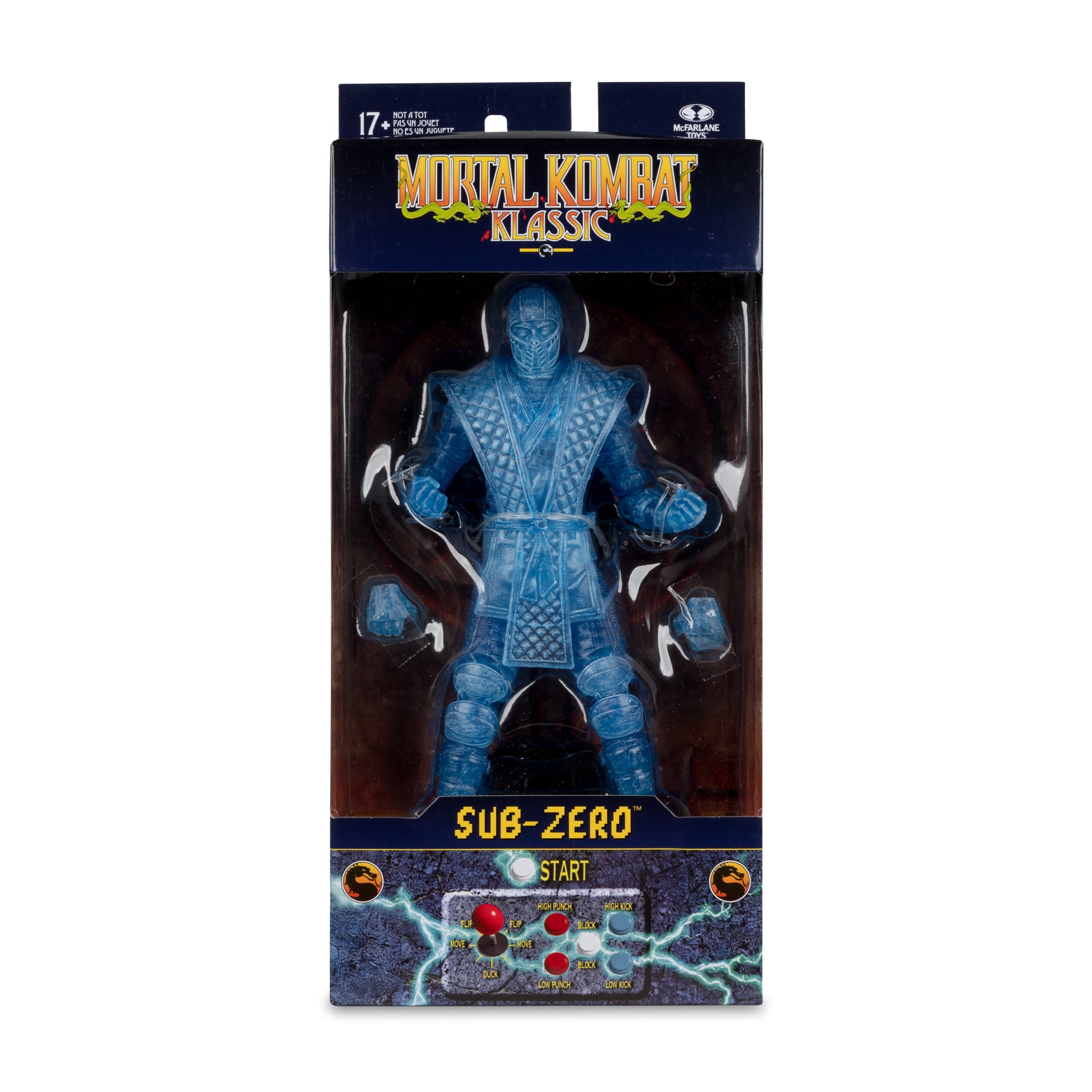 Sub-Zero (Ice Clone) Mortal Kombat Klassic 7-Inch — Bubble Detail Showing Figure in Package Front View