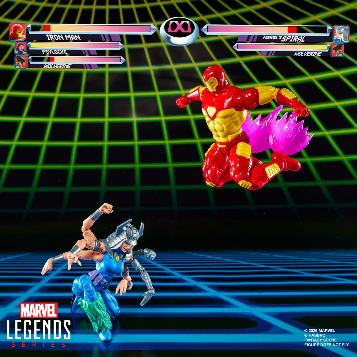 Iron Man & Marvel's Spiral Marvel Legends Gamerverse 6-Inch Two-Pack — Articulation Pose with Iron Man Airborne and Spiral Crouching