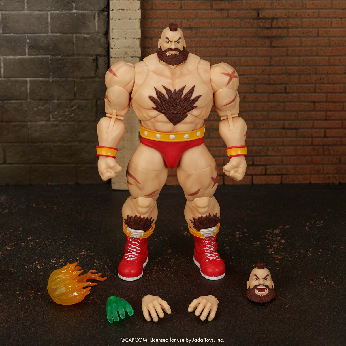 Zangief Ultra Street Fighter II 6-Inch Action Figure — Accessories Included with Alternate Heads, Hands, and Fireball Effects