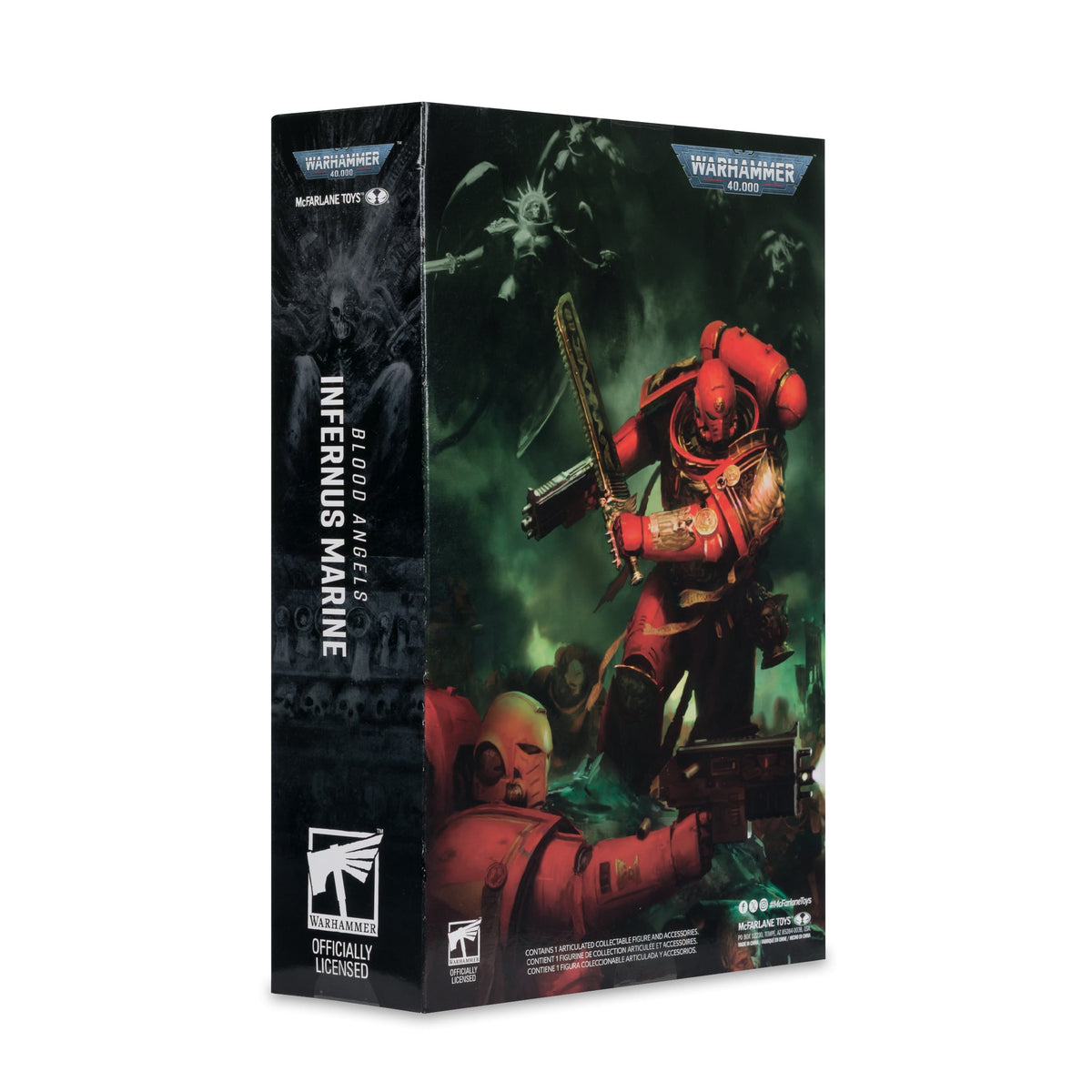 Blood Angels Infernus Marine Warhammer 40K 7-Inch Figure — Box Back Art Close-Up