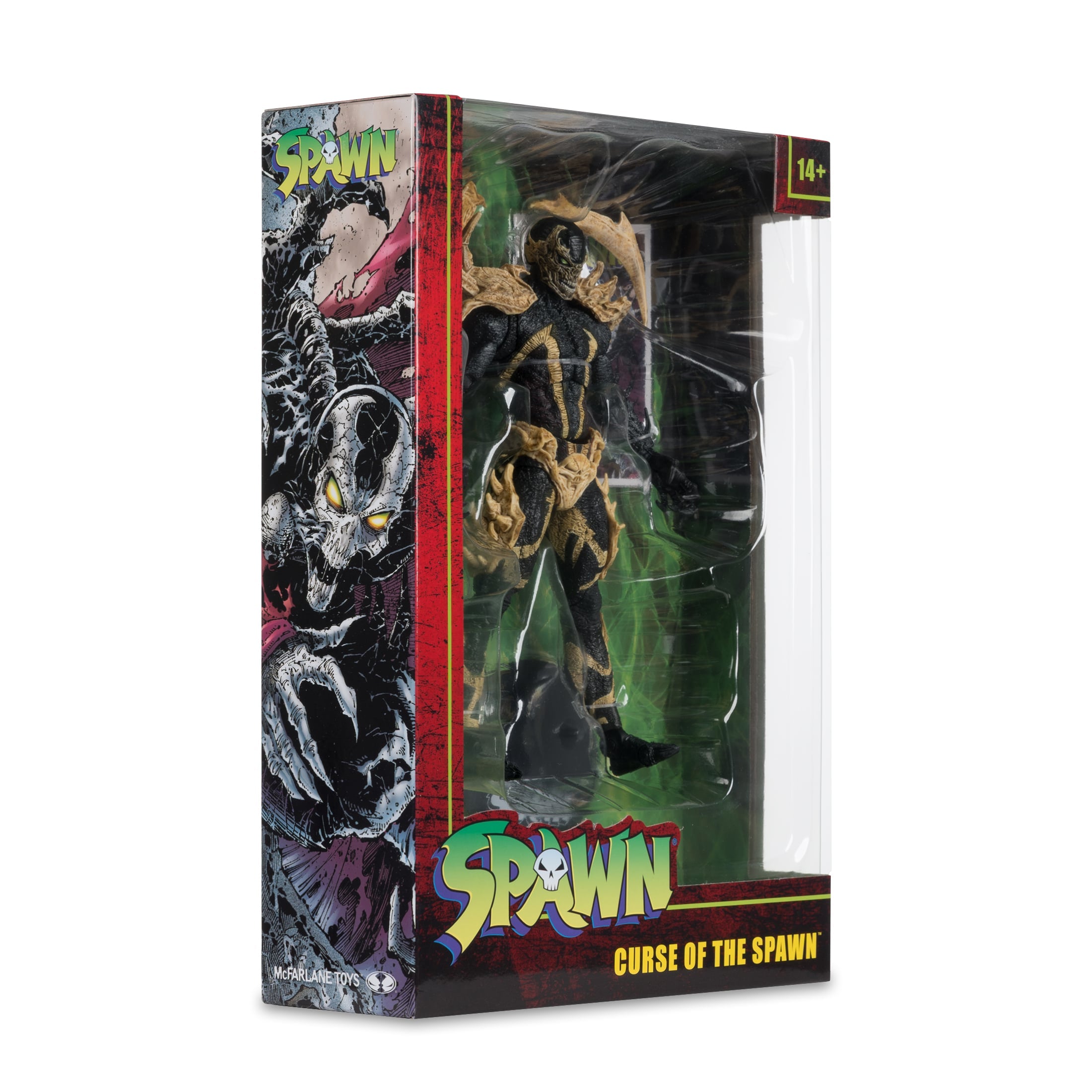 Curse of the Spawn Spawn 7-Inch Action Figure — Side View of Box with Comic Art Panel