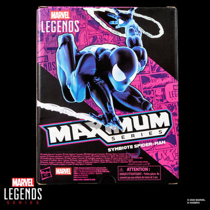 Symbiote Spider-Man Marvel Legends Maximum Series — Box Back Art