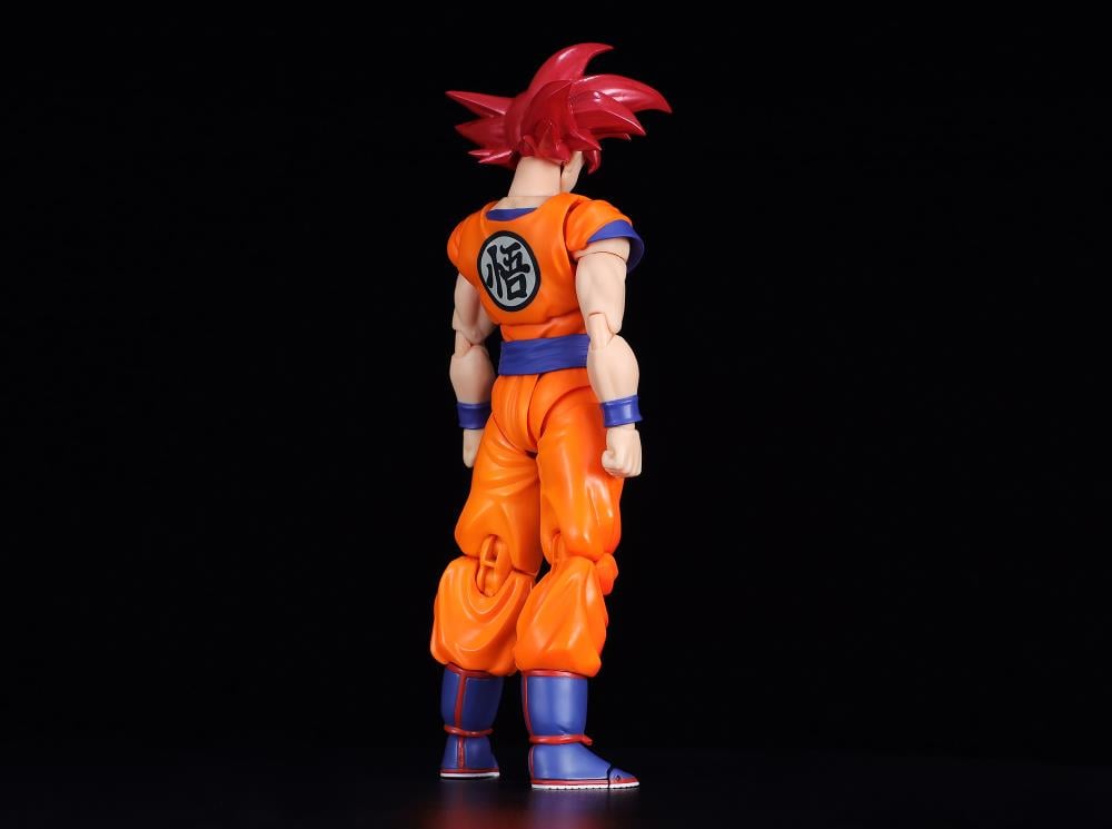 Super Saiyan God Goku S.H.Figuarts 5.5-Inch Figure — Back View Three-Quarter Opposite Angle