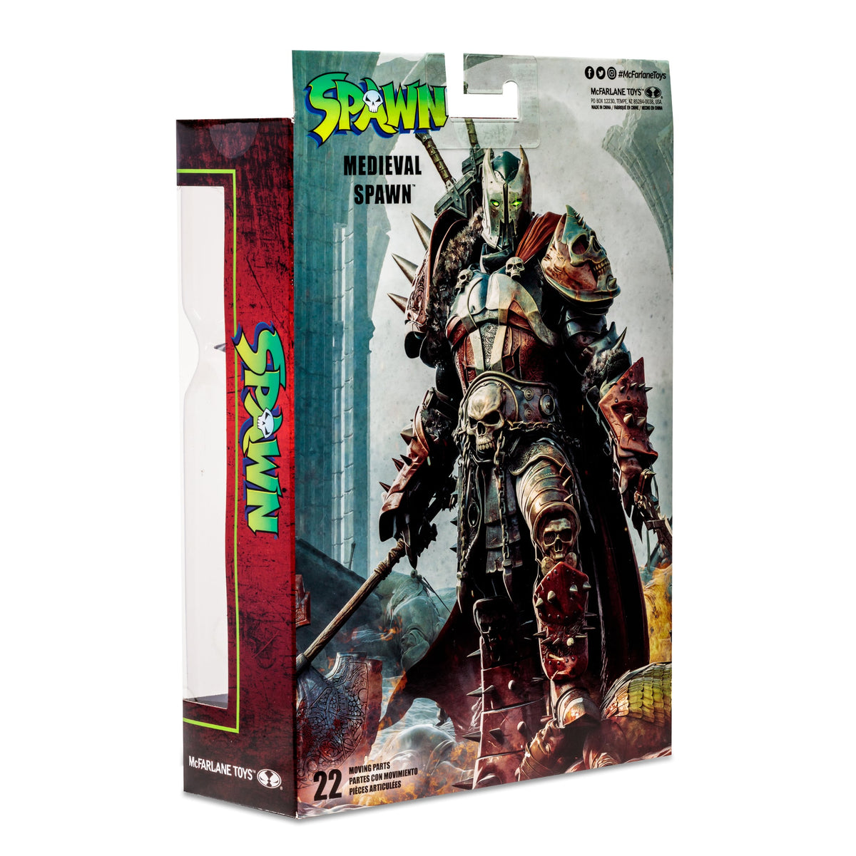 Medieval Spawn McFarlane Vault Collection 7-Inch Action Figure — Box Art Close-Up with Side Panel Detail