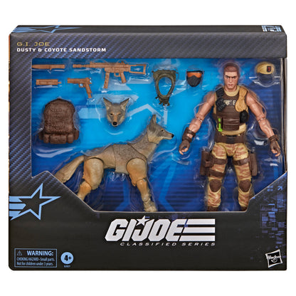 Dusty & Coyote Sandstorm G.I. Joe Classified Series 6-Inch Figure Set — Box Art Close-Up of Window Box Front