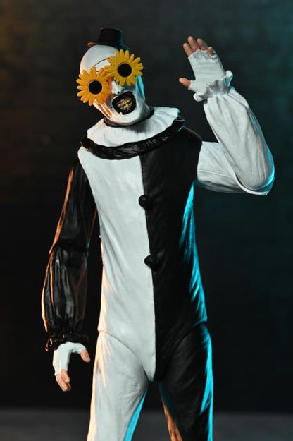 Art the Clown Terrifier 2 NECA Ultimate 7-Inch — Sunflower Sunglasses Faceplate Waving Pose