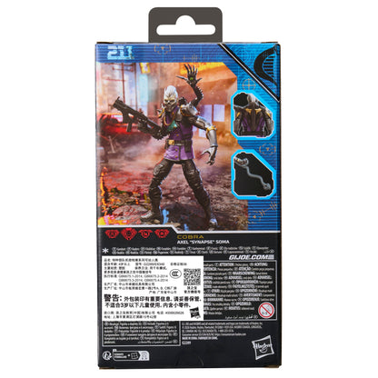 Axel Synapse Soma GI Joe Classified Series 6-Inch Figure — Box Back with Multilingual Text and Accessory Callouts