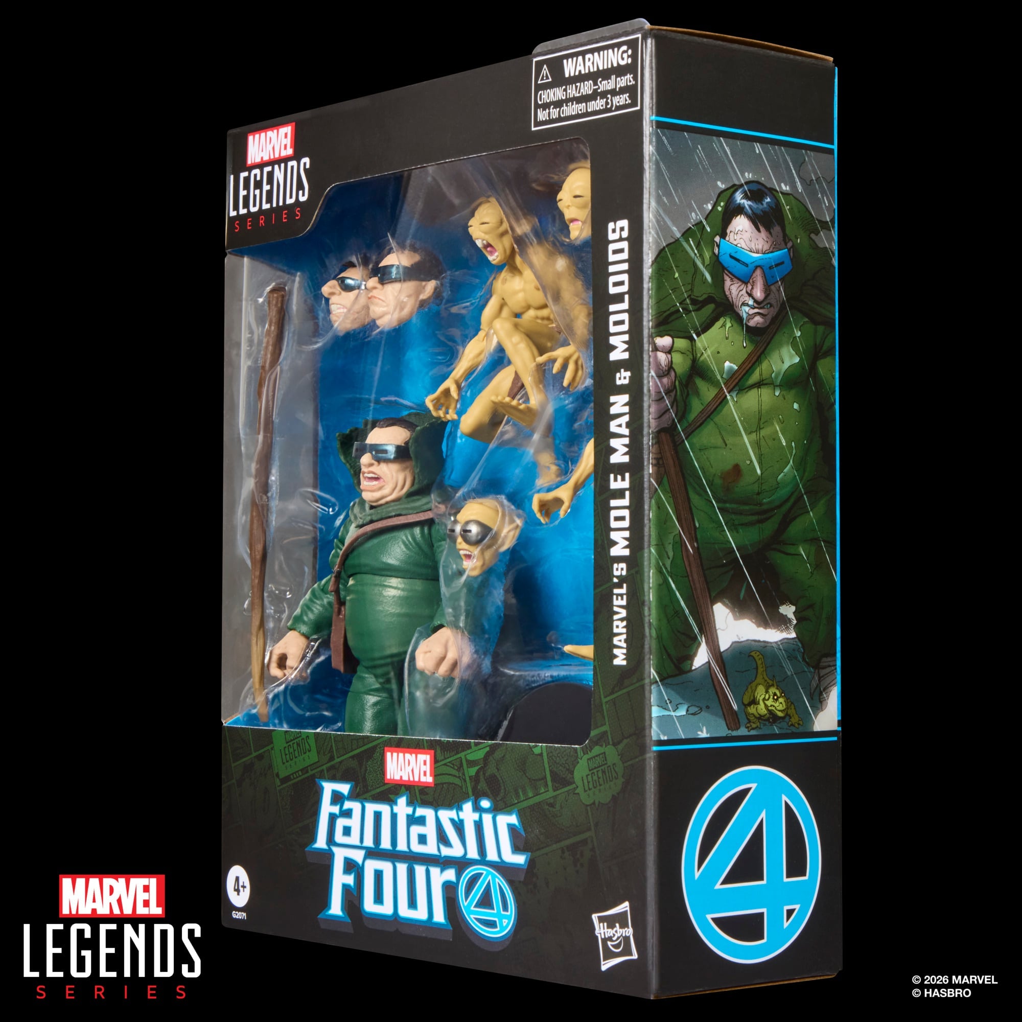 Mole Man & Moloids Marvel Legends Fantastic Four — Package Side with Comic Art Detail