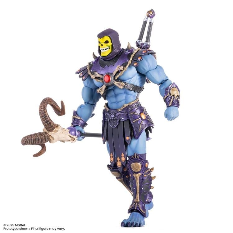 Skeletor MOTU 200X Mondo 1/12 Scale Figure — Three-Quarter View with Havoc Staff on White Background