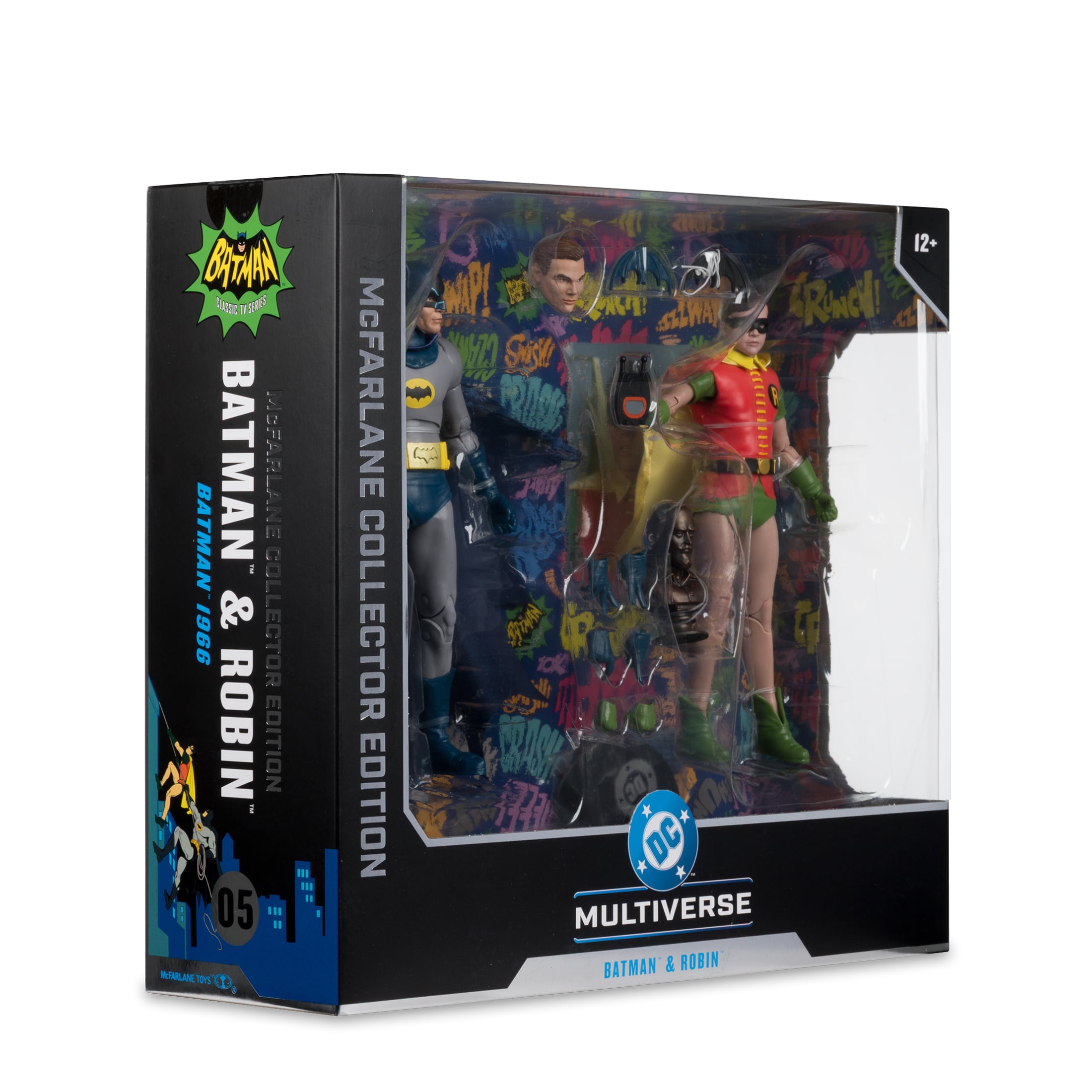 Batman & Robin Batman (1966) DC Multiverse McFarlane Collector Edition 7-Inch Two-Pack — Angled Front View with Figures Visible Through Window Box
