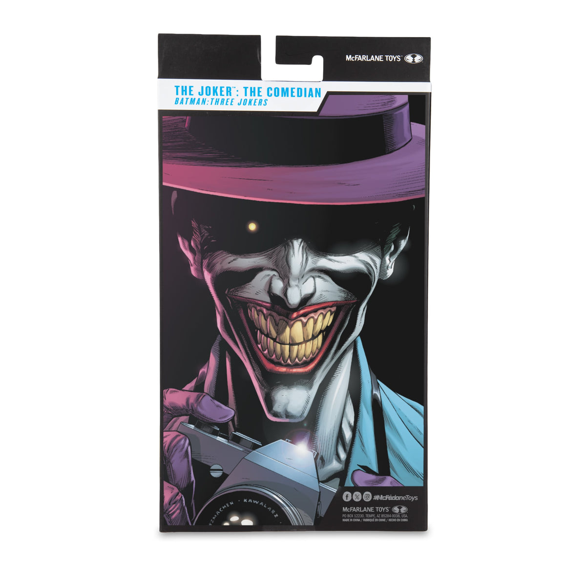 Joker The Comedian DC Multiverse 7-Inch Figure — Box Back Art Close-Up Batman Three Jokers Comic Artwork