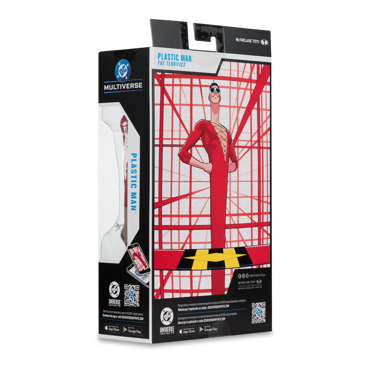 Plastic Man DC Multiverse 7-Inch Figure — Box Back with The Terrifics Comic Art