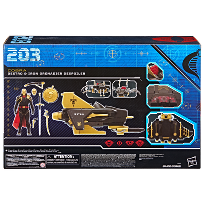 Destro & Iron Grenadier Despoiler G.I. Joe Classified Series 6-Inch — Box Back with Contents Display