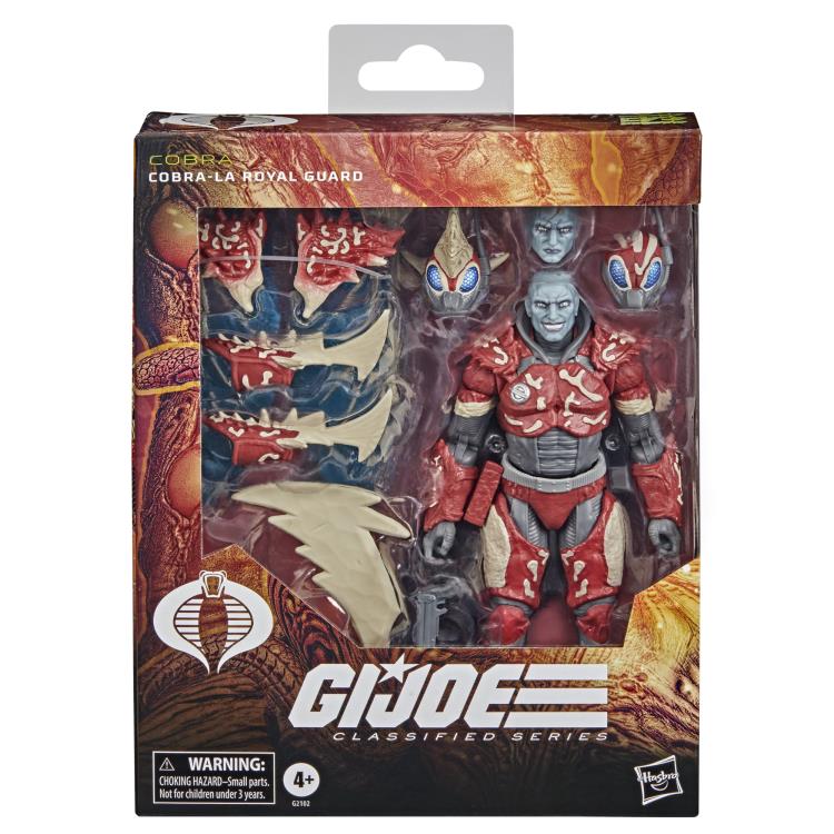 Cobra-La Royal Guard GI Joe Classified 6-Inch Figure — Box Back with Alternate Heads Detail