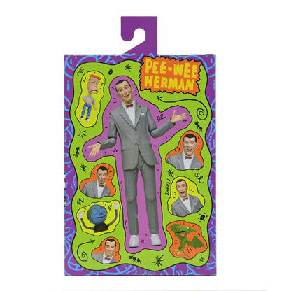 Pee-Wee Herman NECA Ultimate Pee-Wee and Pals Window Box — Box Back Art Close-Up Showing All Figures and Heads