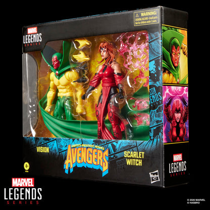 Vision & Scarlet Witch Marvel Legends Two-Pack — Package Side View with Comic Art Panels