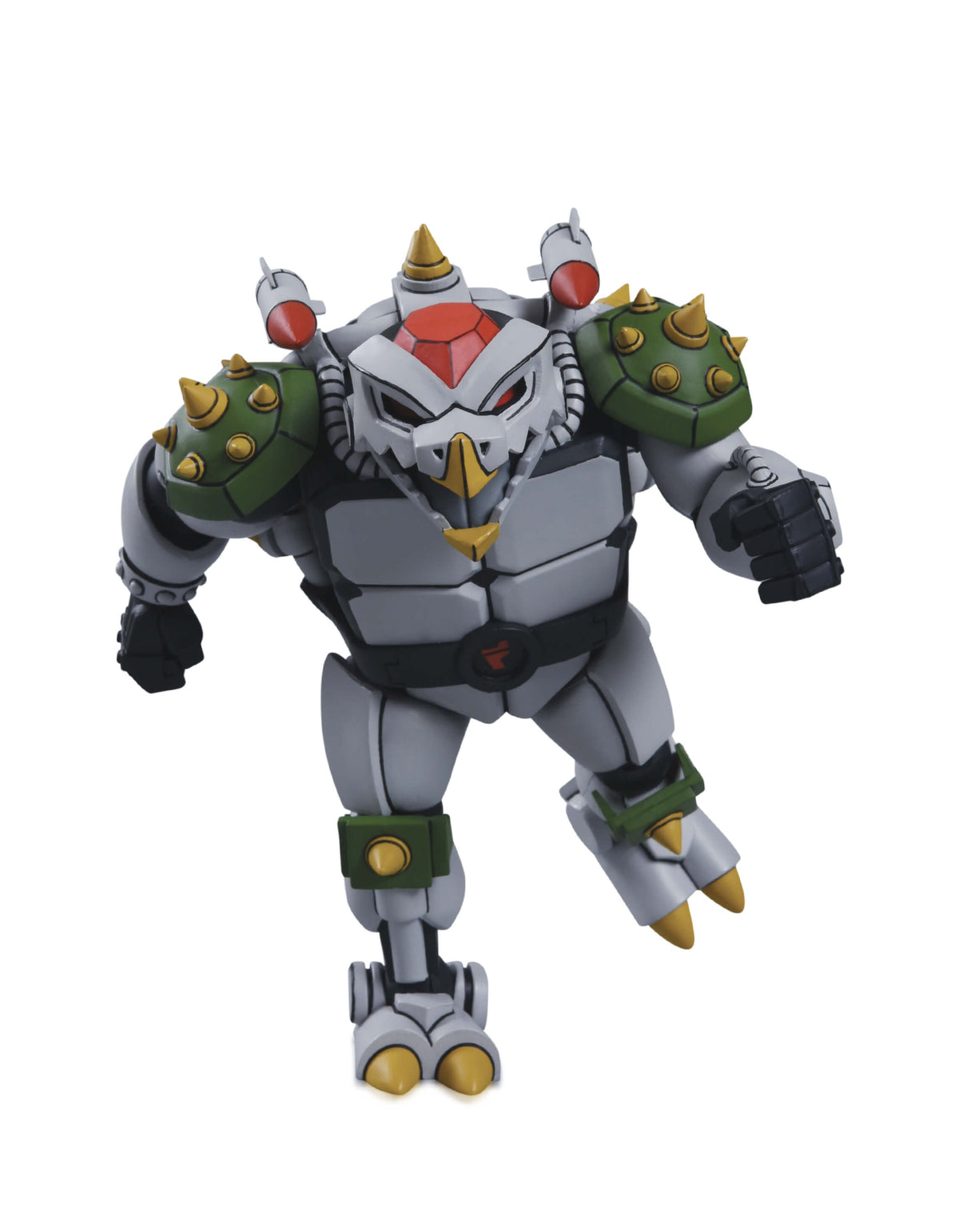 Robo Tokka TMNT 1987 7-Inch Figure — Low Angle View White Background Showing Full Articulation