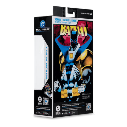 Azrael Batman Armor DC Multiverse 7-Inch Action Figure — Box Art Close-Up with Comic Artwork on Back