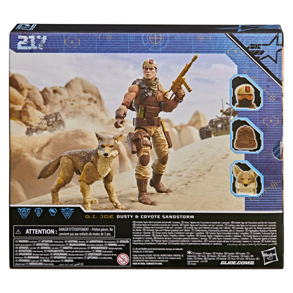 Dusty & Coyote Sandstorm G.I. Joe Classified Series 6-Inch Figure Set — Box Back Showing Series Number 217 and Accessory Highlights
