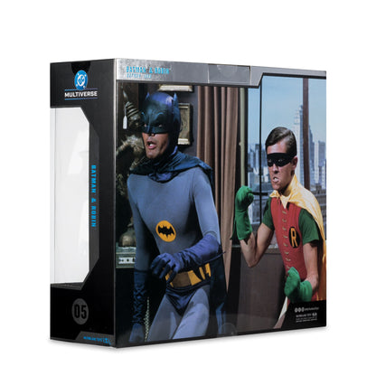 Batman & Robin Batman (1966) DC Multiverse McFarlane Collector Edition 7-Inch Two-Pack — Back View with Classic TV Series Photo Box Art