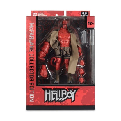 Hellboy McFarlane Collector Edition 7-Inch Figure — Figure Beside Retail Box Front
