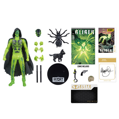 Geiger Ghost Machine McFarlane Elite Edition 7-Inch — Accessories Included with Comic Book, Signature Card, Interchangeable Hands, Spider, Dog, and Elite Edition Points Card