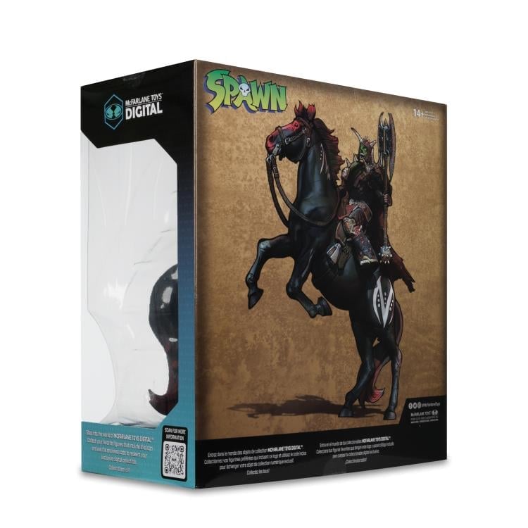 Spawn Bloodaxe Dark Ages Two-Pack — Box Back View with Rearing Horse Artwork