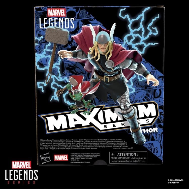 Thor Marvel Legends Maximum Series 6-Inch Figure — Package Back View with Character Art