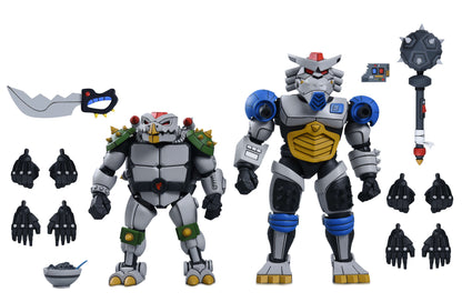 Robo Tokka & Robo Rahzar TMNT 1987 Two-Pack — Accessories Included All Hands Weapons and Props Displayed
