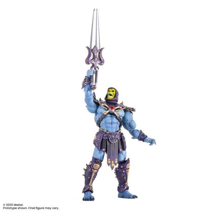Skeletor MOTU 200X Mondo 1/12 Scale Figure — Raised Sword Articulation Pose on White Background