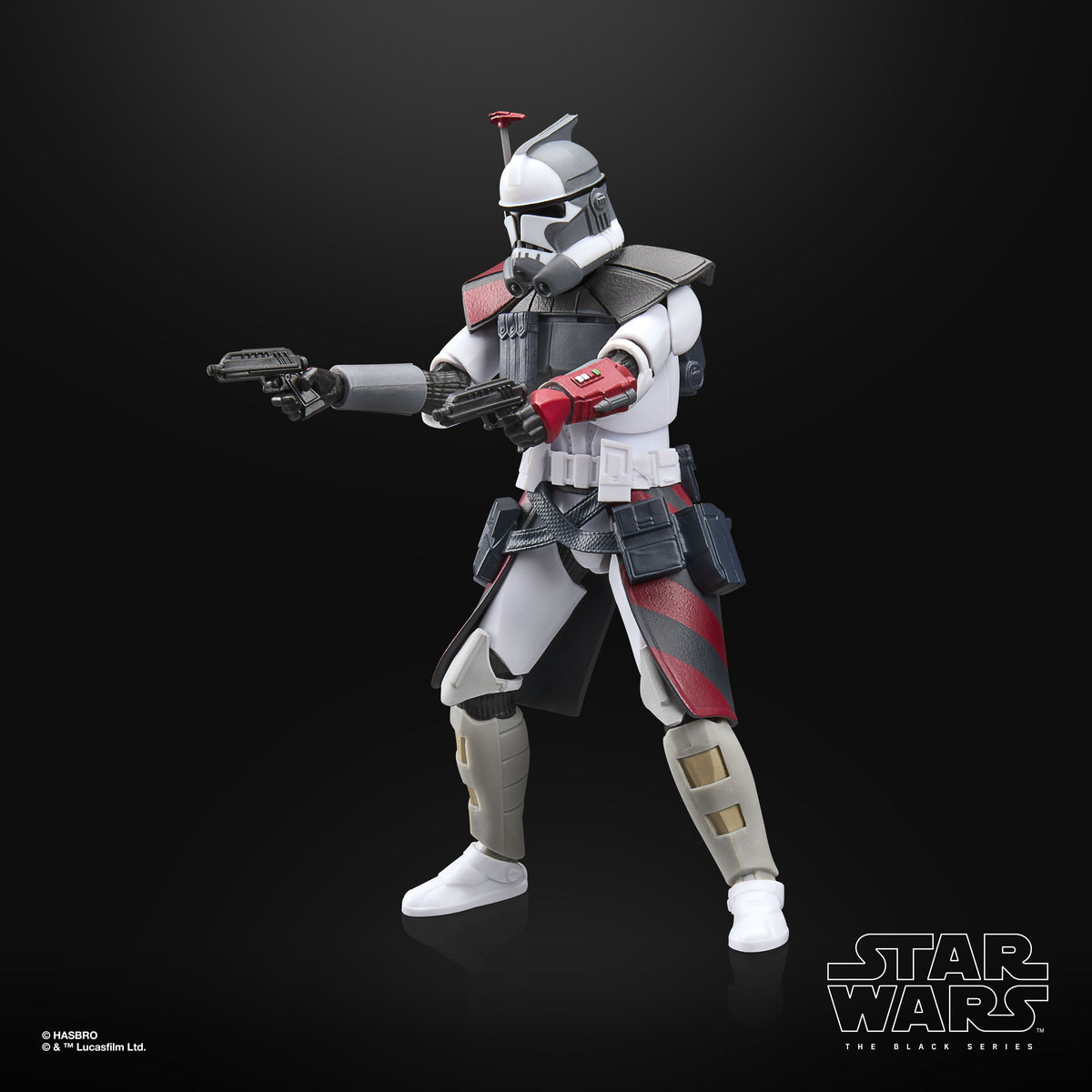 ARC Commander Havoc Star Wars The Black Series 6-Inch Figure — Side View with Blaster Extended and Red Kama Detail