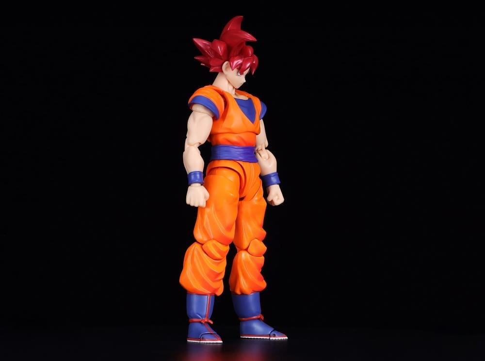 Super Saiyan God Goku S.H.Figuarts 5.5-Inch Figure — Three-Quarter Front View Articulation Detail