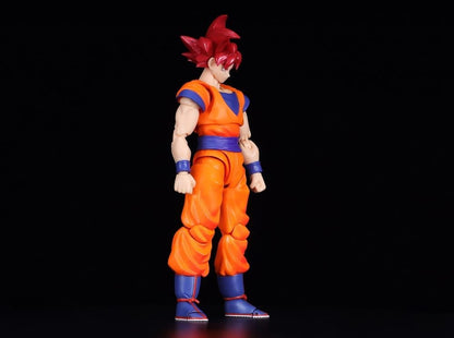Super Saiyan God Goku S.H.Figuarts 5.5-Inch Figure — Three-Quarter Front View Articulation Detail