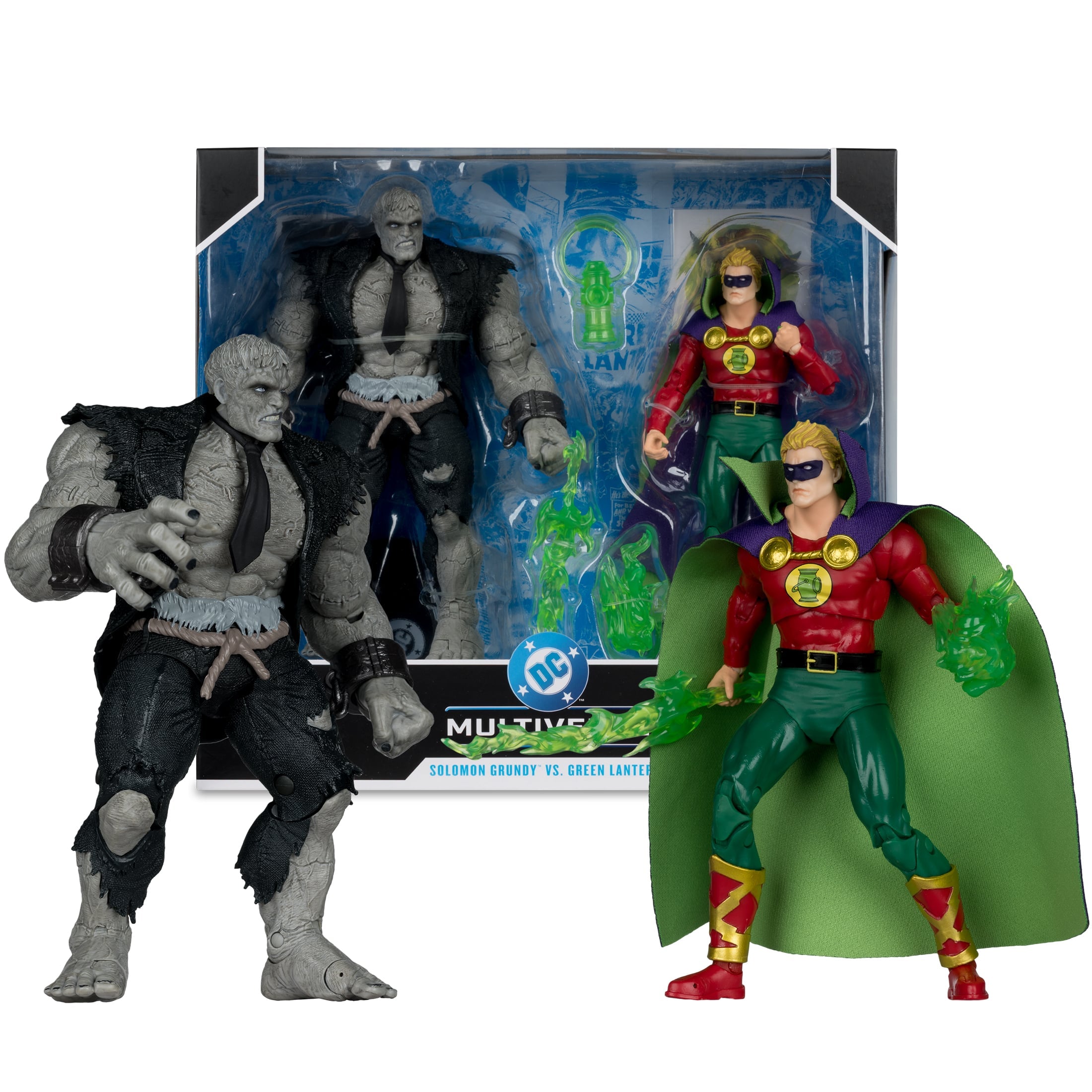 Solomon Grundy vs. Green Lantern JSA DC Multiverse 7-Inch Two-Pack — Out of Box with Packaging Shown