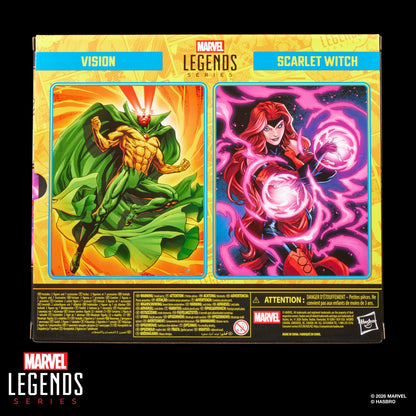 Vision & Scarlet Witch Marvel Legends Two-Pack — Box Back with Character Comic Art