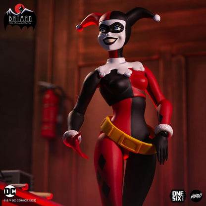 Harley Quinn Batman Animated Series 1/6 Scale Figure — Three-Quarter View with BTAS and Mondo Logos