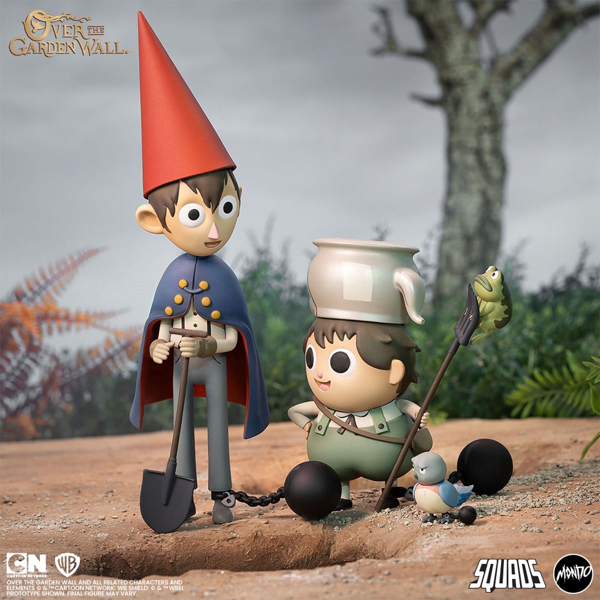 Over the Garden Wall Wirt and Greg Mondo Figures — Outdoor Scene with Beatrice Bird