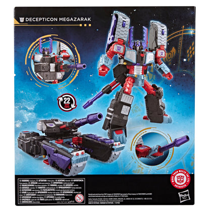 Megazarak Age of the Primes Leader Class — Box Back with 22-Step Conversion Diagram