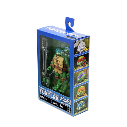 Leonardo TMNT x Usagi Yojimbo NECA 7-Inch Figure — Box Side with Character Art Panel