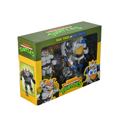 Robo Tokka & Robo Rahzar TMNT 1987 Two-Pack — Box Art Close-Up Side Panel with Character Artwork