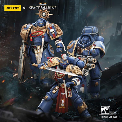 Ultramarines Heavy Artificer Armor Space Marine 2 JoyToy 1/18 Figure — Box Art Close-Up