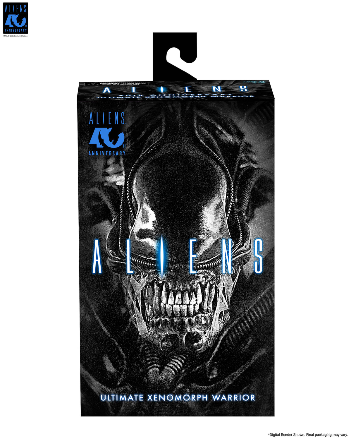 Aliens 40th Anniversary Ultimate Xenomorph Warrior NECA — Package Front View Full Art