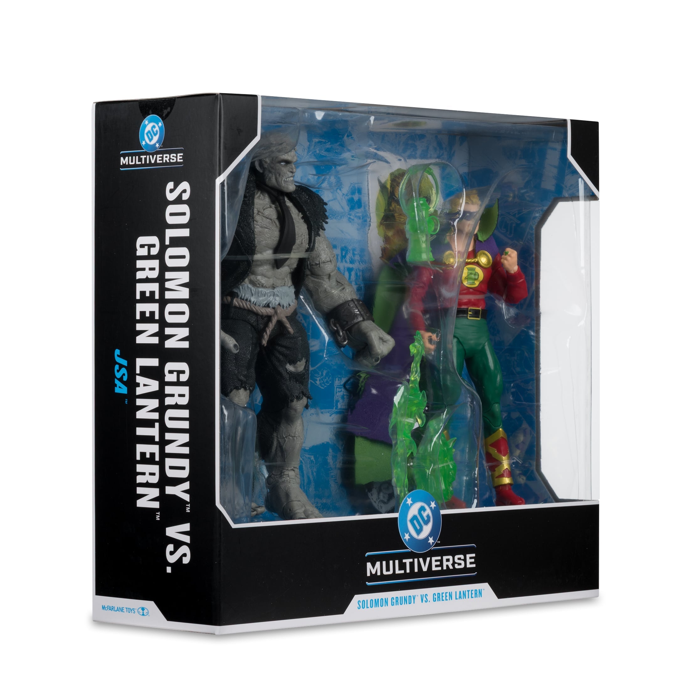 Solomon Grundy vs. Green Lantern JSA DC Multiverse 7-Inch Two-Pack — Package Detail Side View with Title Lettering